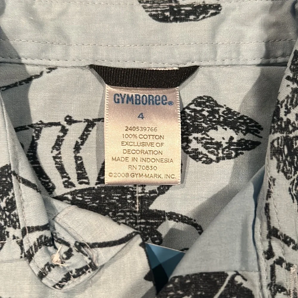 NWT Gymboree Eastern Seaboard 2009 Lobster Blue Oxford Button Up Shirt Size 4